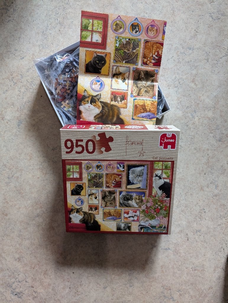 Puzzel Kattenportretten, Poezen; Francien, Hobby en Vrije tijd, Denksport en Puzzels, Ophalen of Verzenden, 500 t/m 1500 stukjes