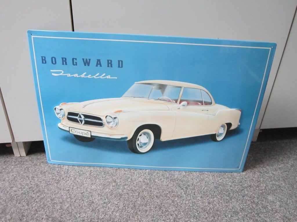 BORGWARD BLIKKEN RECLAMEBORD, Ophalen, Zo goed als nieuw, Reclamebord