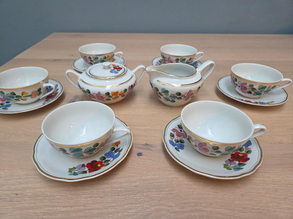 Vintage Tsjechisch Porseleinen Theeservies - Jaren '80, Antiek en Kunst, Ophalen of Verzenden