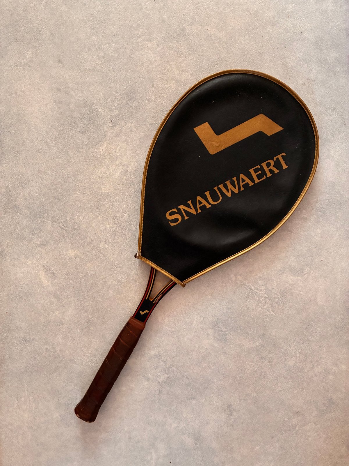 Vintage Snauwaert La Grande Tennisracket met hoes, Ophalen, Gebruikt, Racket, Overige merken