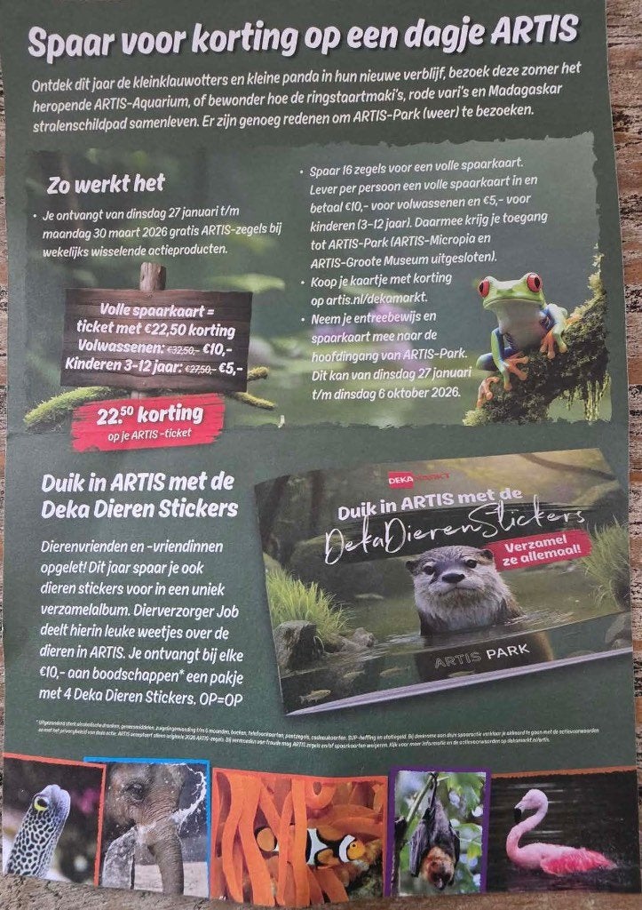kortingskaarten Artis, Twee personen, Kortingskaart