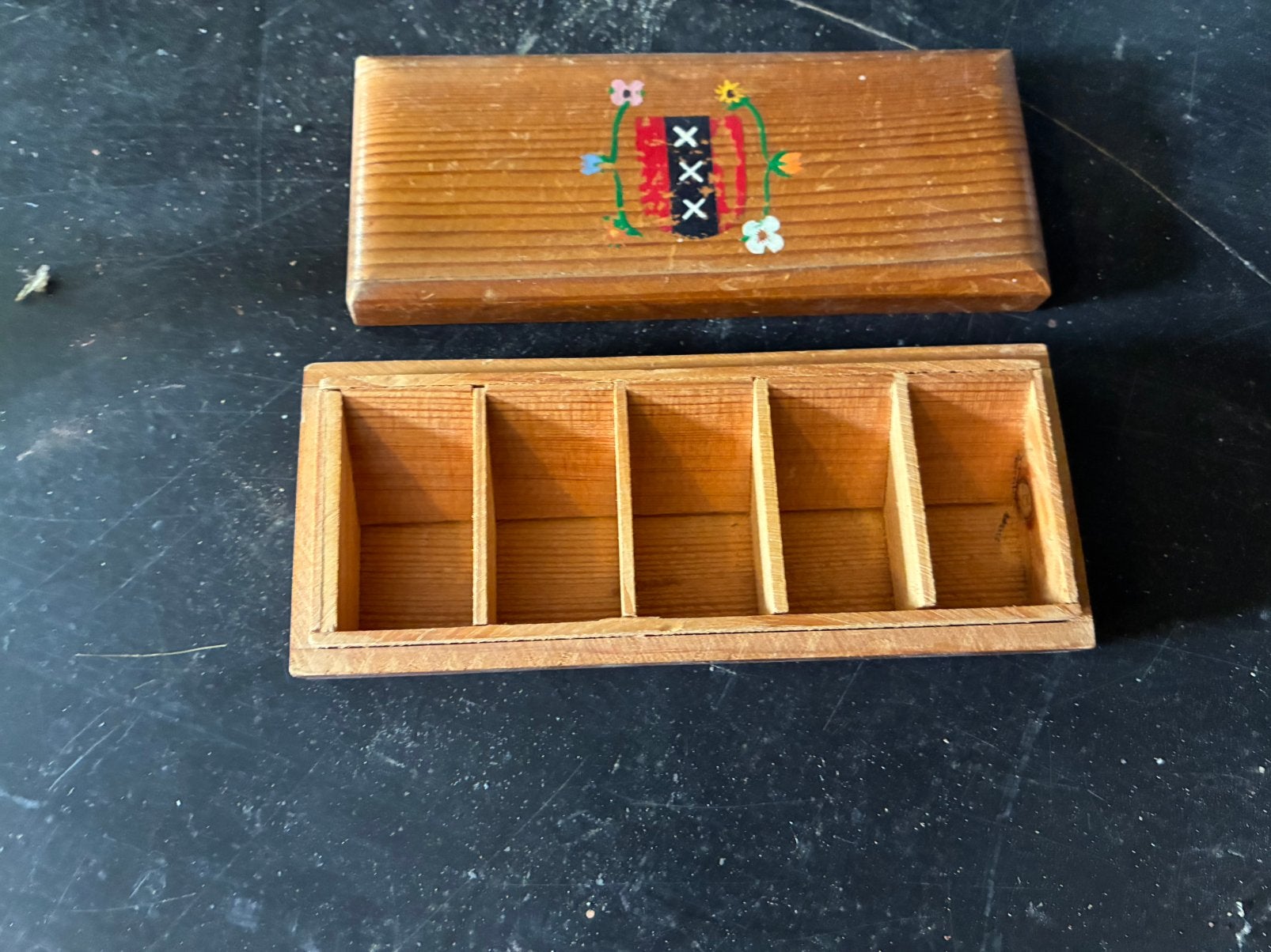 Houten postzegeldoosje amsterdam, Antiek en Kunst, Ophalen