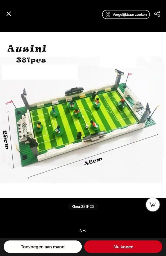 voetbalveld met voetballers, Ophalen of Verzenden, Gebruikt, Overige merken