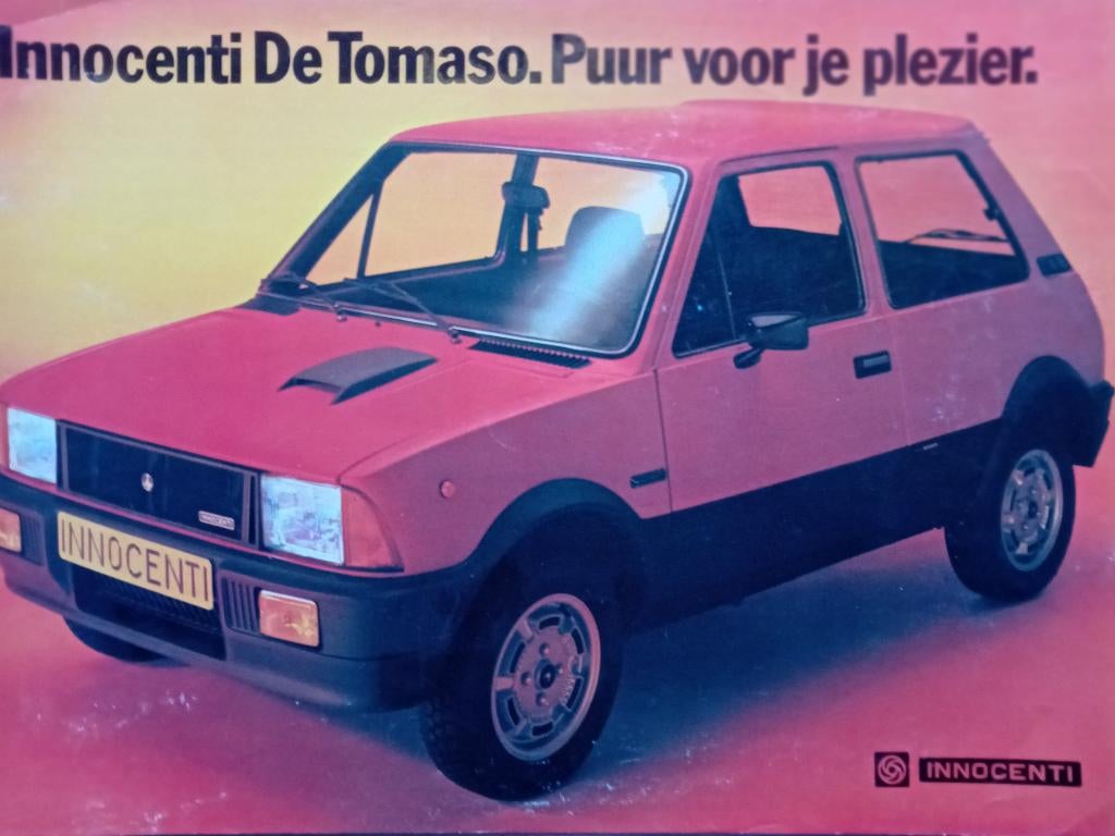 Brochure Innocenti de Tomaso, Ophalen of Verzenden, Gelezen, Overige merken