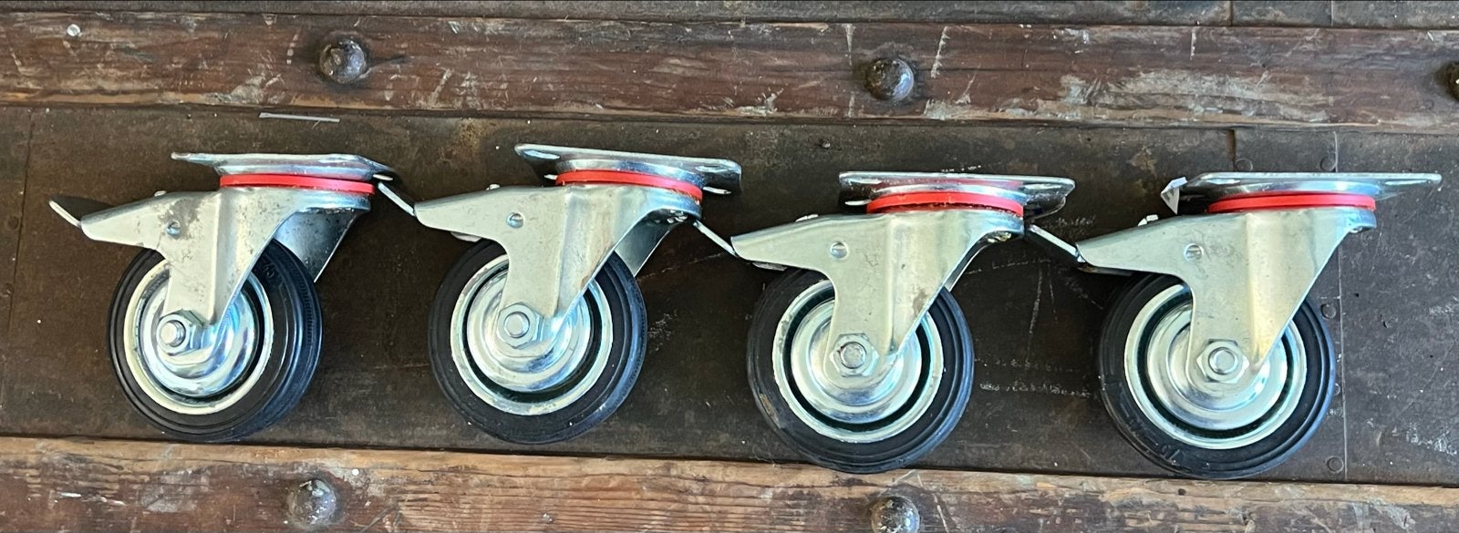 Zwenkwielen met rem 75mm - Set van 4, Doe-het-zelf en Verbouw, Ophalen of Verzenden, Nieuw