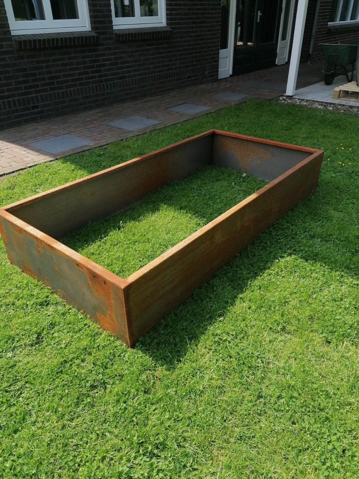 Super mooie grote bloembakken cortenstaal 3mm 200x100x40, 100 cm of meer, Nieuw, Ophalen of Verzenden, Metaal