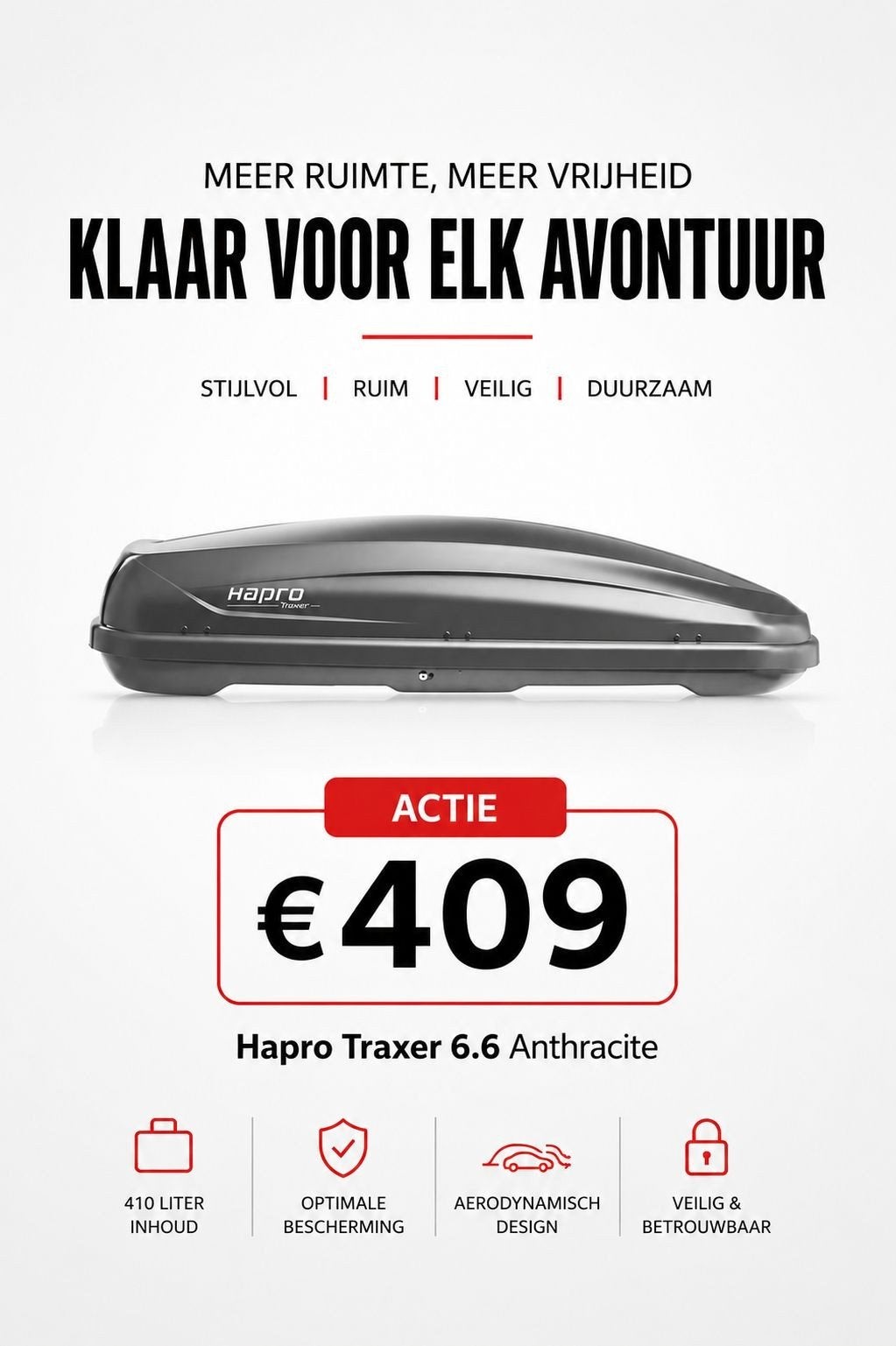 SUPER ACTIE GOEDKOOPSTE Hapro Traxer6.6 dakkoffers skiboxen, Ophalen of Verzenden, Nieuw