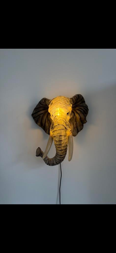 Zoeppritz lamp olifant fiber glas kinderkamer, Ophalen of Verzenden, Zo goed als nieuw, Glas