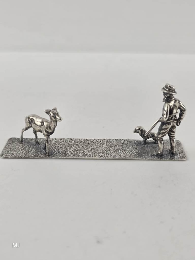 Zilveren miniatuur Jager                                Z210, Ophalen of Verzenden, Zilver