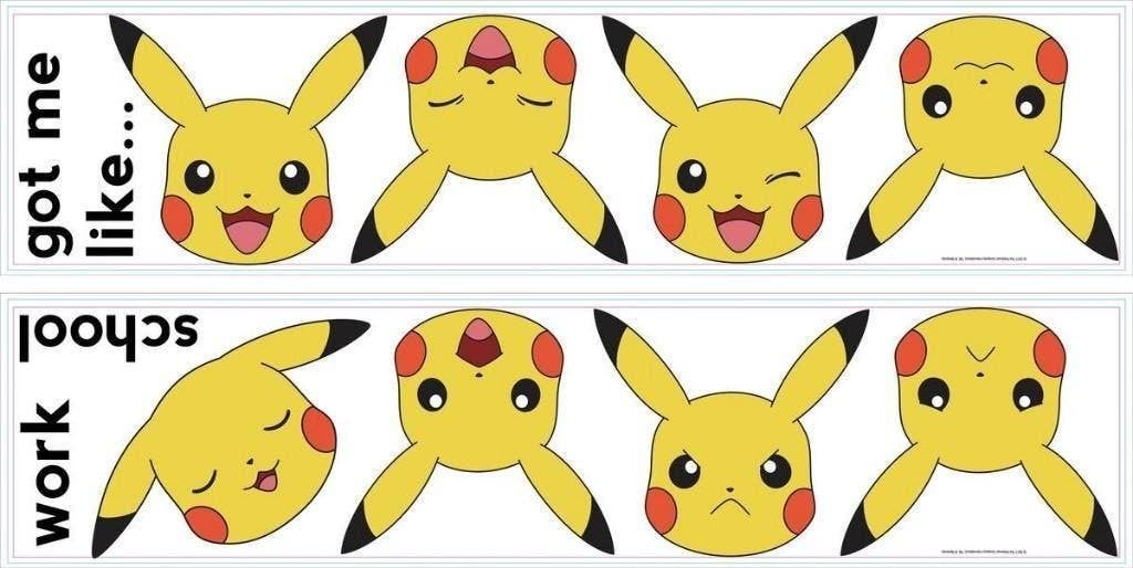 Pokemon Muurstickers Faces - Pikachu - VAN 24,95 VOOR 14,95!, Ophalen of Verzenden, Nieuw, Strip of Tekenfilm