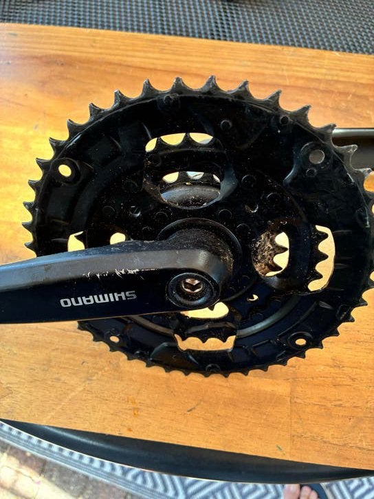 Shimano FC-M371 Crankstel met BB-UN300 Trapas, Fietsen en Brommers, Fietsonderdelen, Gebruikt, Aluminium, Mountainbike, Ophalen