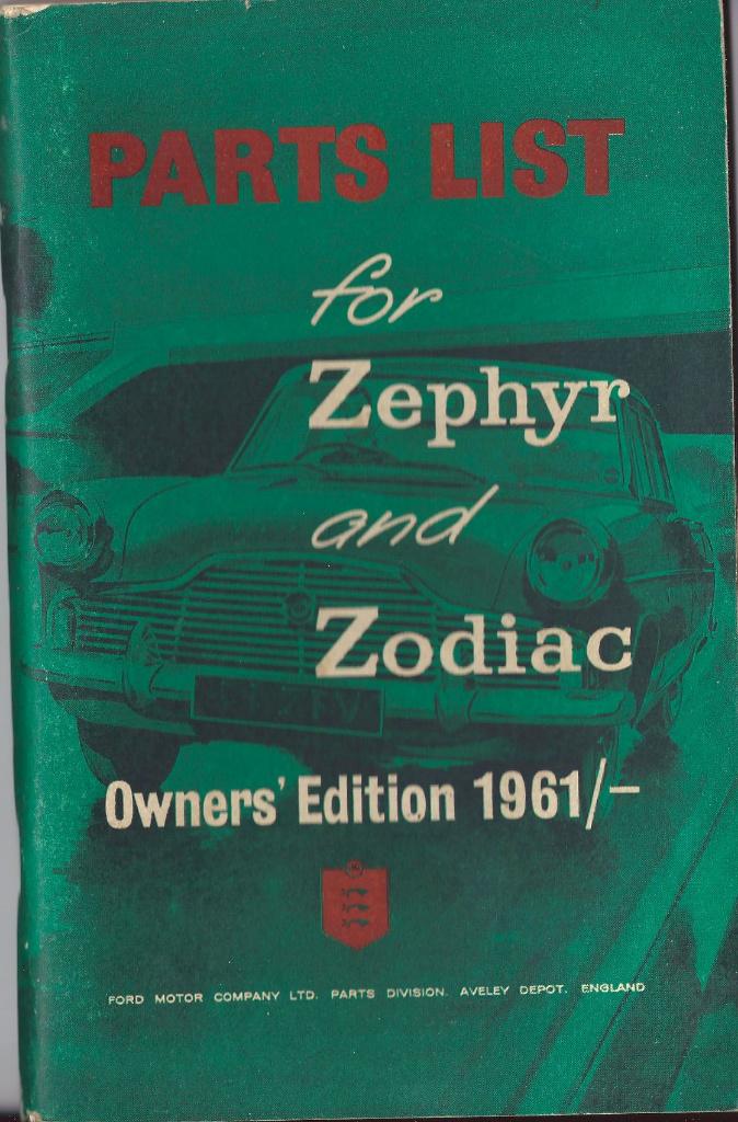 Ford Zephyr oldtimer Handleiding en onderdelen lijst, Ophalen of Verzenden