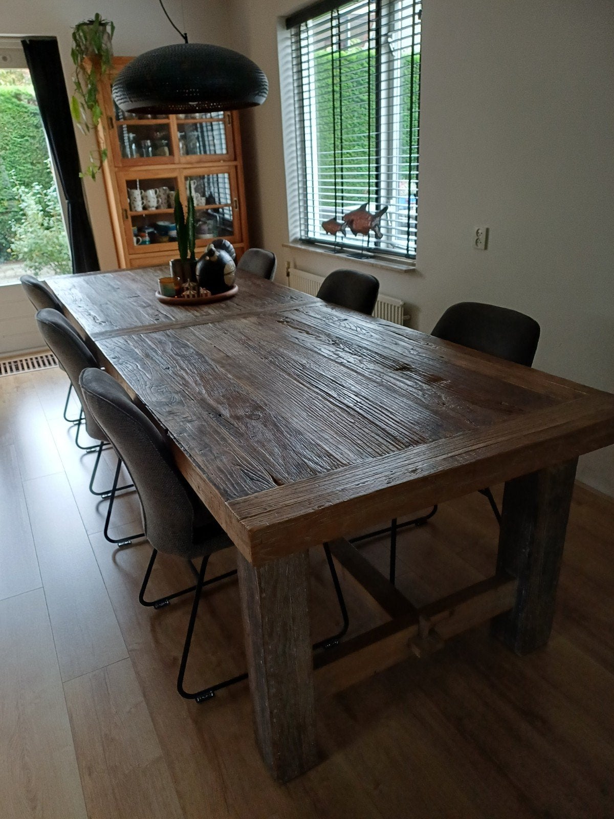 zeer grote ( landelijke)  oud houten eettafel, Ophalen, 100 tot 150 cm, 200 cm of meer, Vijf personen of meer