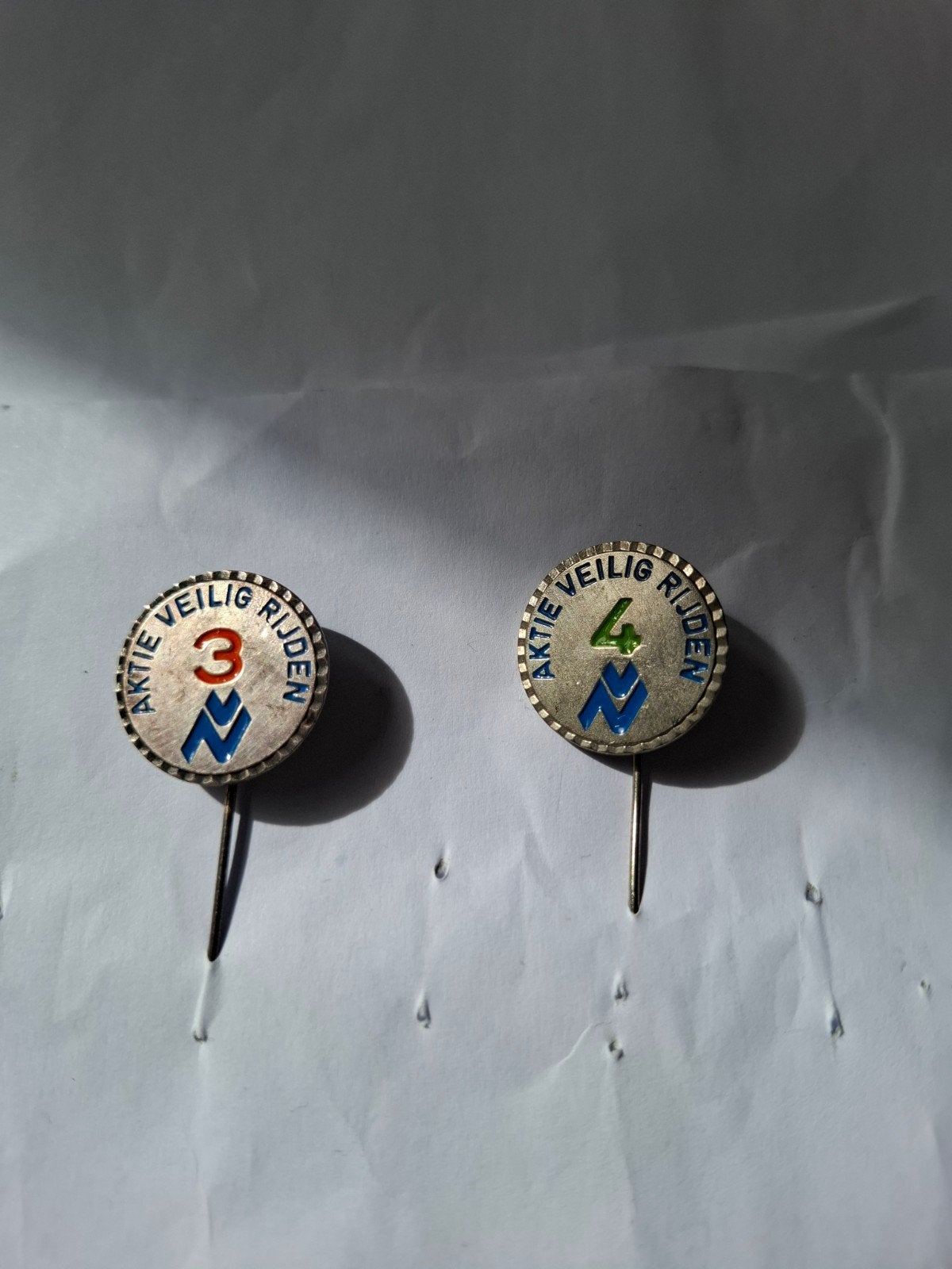 Vintage ANWB Veilig Rijden Spelden - Set van 2, Verzamelen, Ophalen of Verzenden