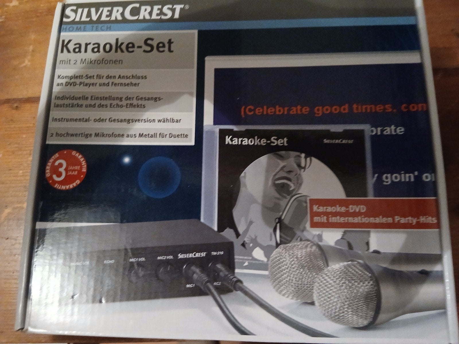 SilverCrest Karaoke-Set met 2 microfoons - Nieuwstaat, Audio, Tv en Foto, Ophalen of Verzenden, Zo goed als nieuw, Complete set