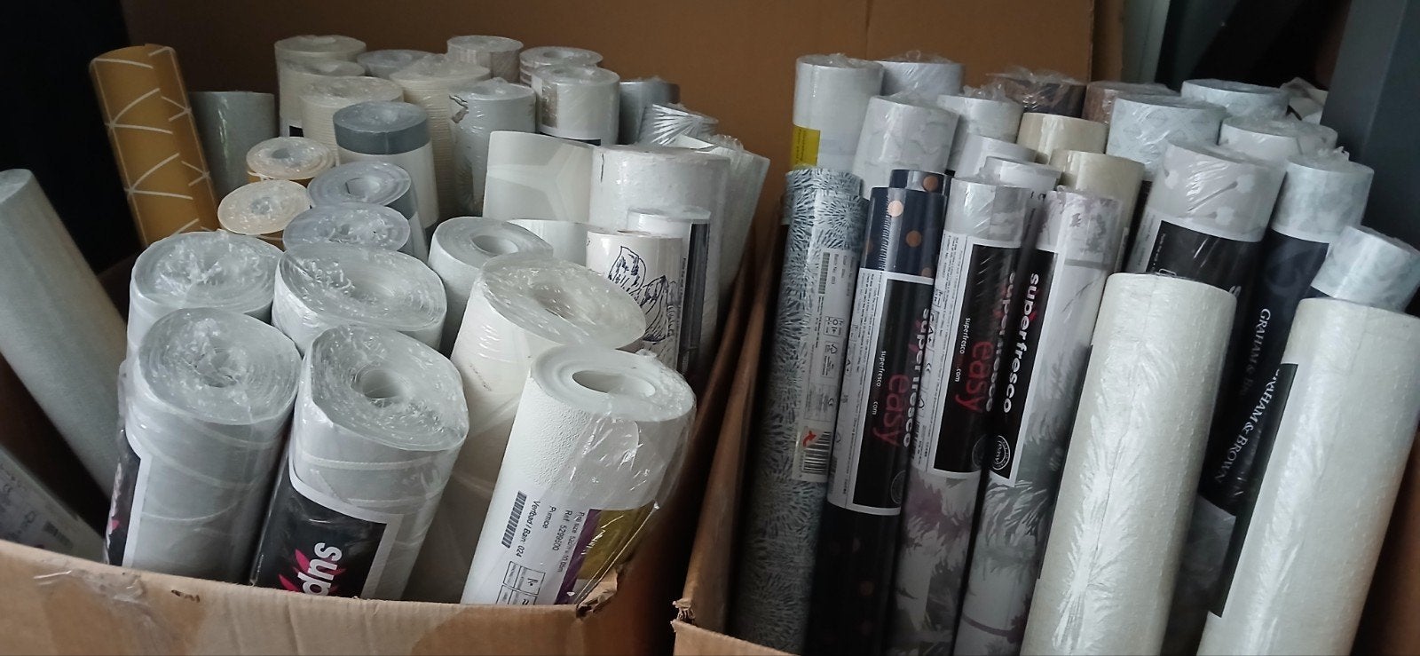 60 rollen behang dubbele en wat enkele rollen voor 20€, Ophalen, Vliesbehang, 75 m² of meer, Meerkleurig