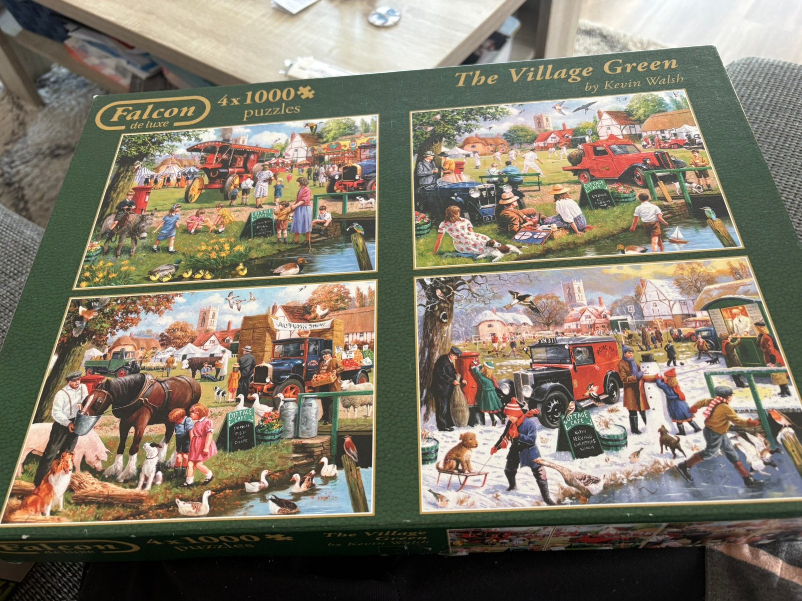 Falcon puzzels 4 in een, Ophalen of Verzenden, 500 t/m 1500 stukjes, Zo goed als nieuw, Legpuzzel