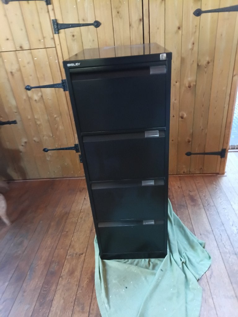 Bisley Stalen Archiefkast / Hangmappenkast - Zwart, Huis en Inrichting, Ophalen, Minder dan 50 cm, Gebruikt, 100 tot 150 cm