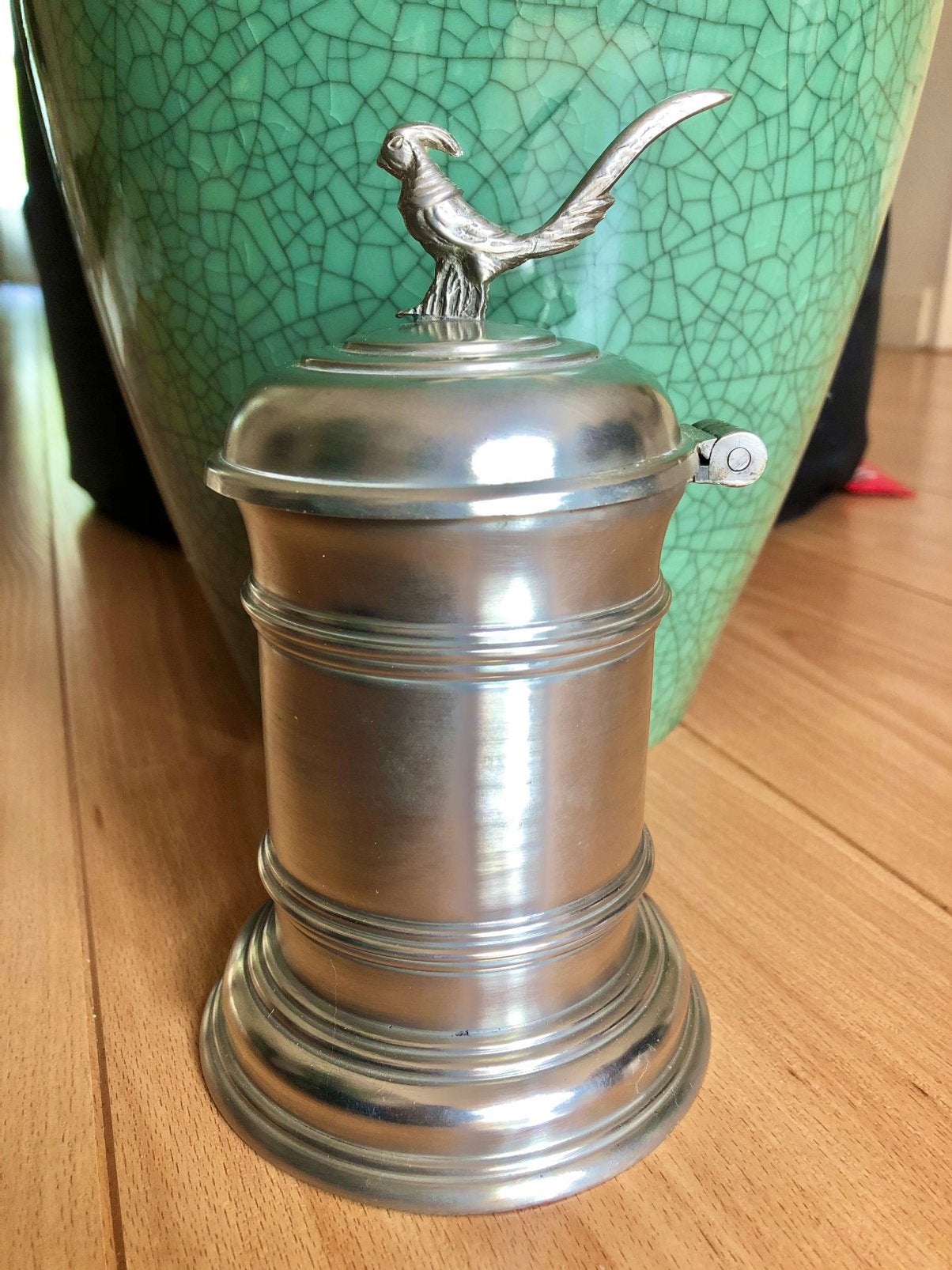 Tinnen bierpul met scharnierdeksel, Ophalen of Verzenden