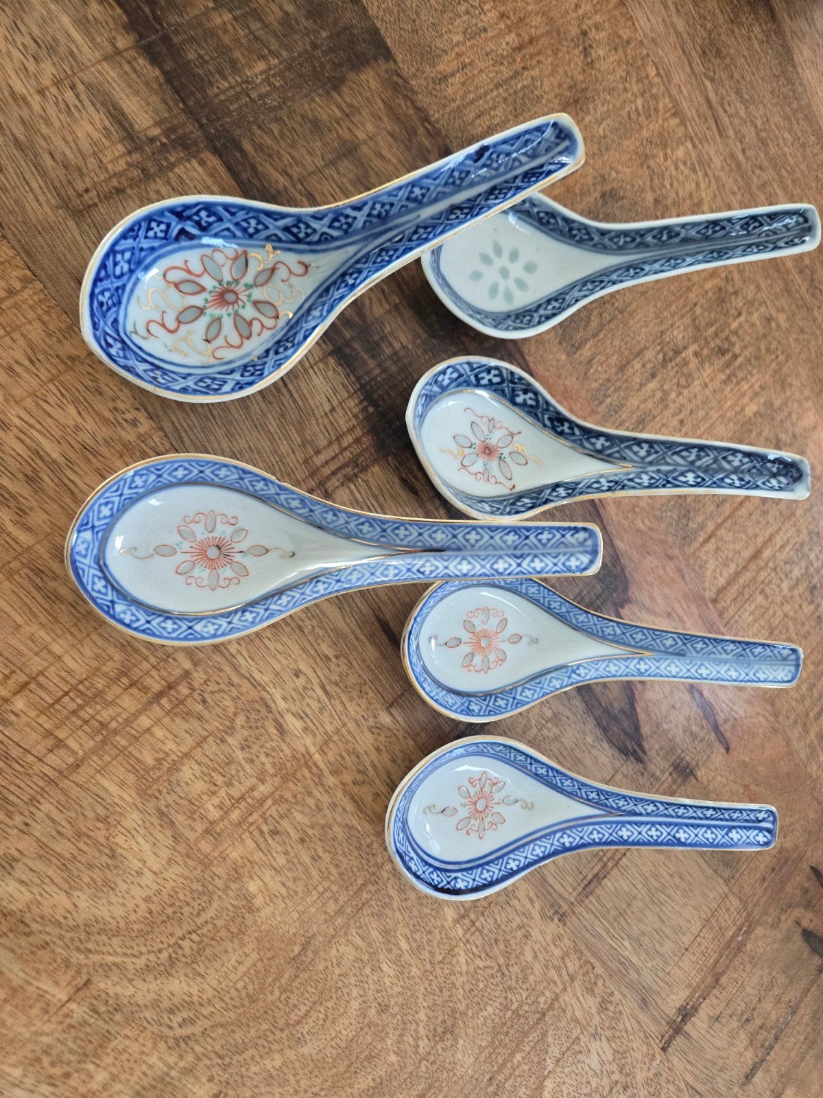 Set van 6 Chinese rijstlepels van porselein, Antiek en Kunst, Ophalen