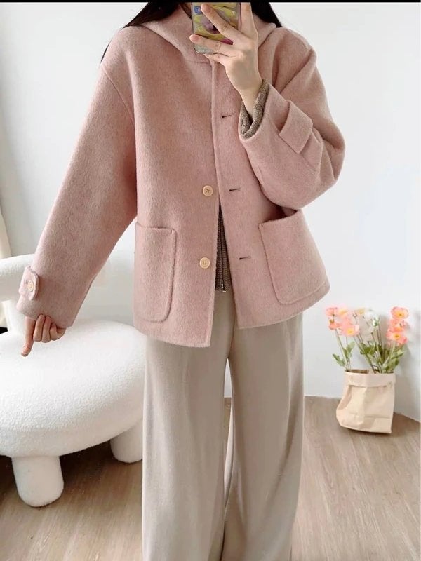 Rose Wool coat short jacket, Ophalen of Verzenden, Zo goed als nieuw, Maat 36 (S), Roze
