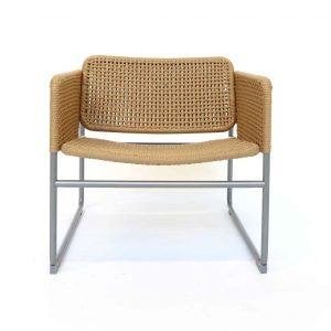 Rotan stoel met metalen frame, Ophalen, Gebruikt, Metaal, Eén