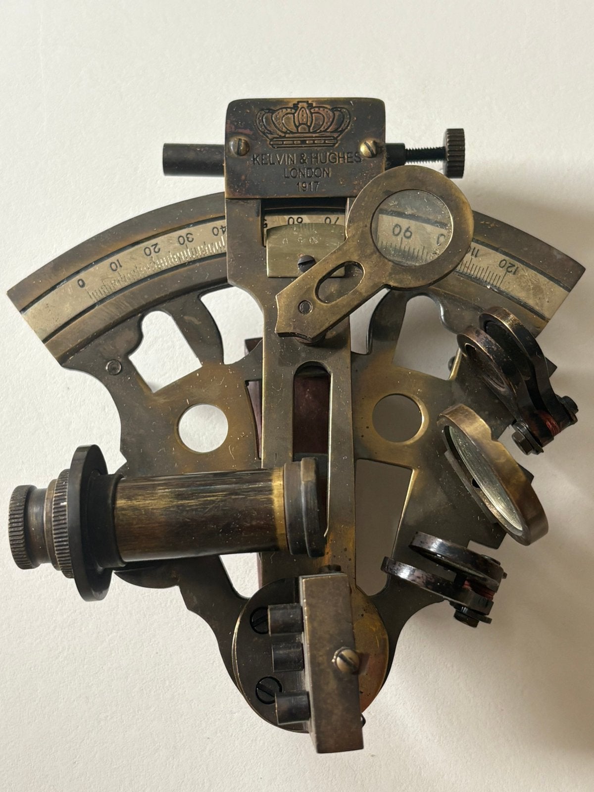 Nautische sextant Kelvin & Hughes. Met houten box. Vintage, Ophalen of Verzenden