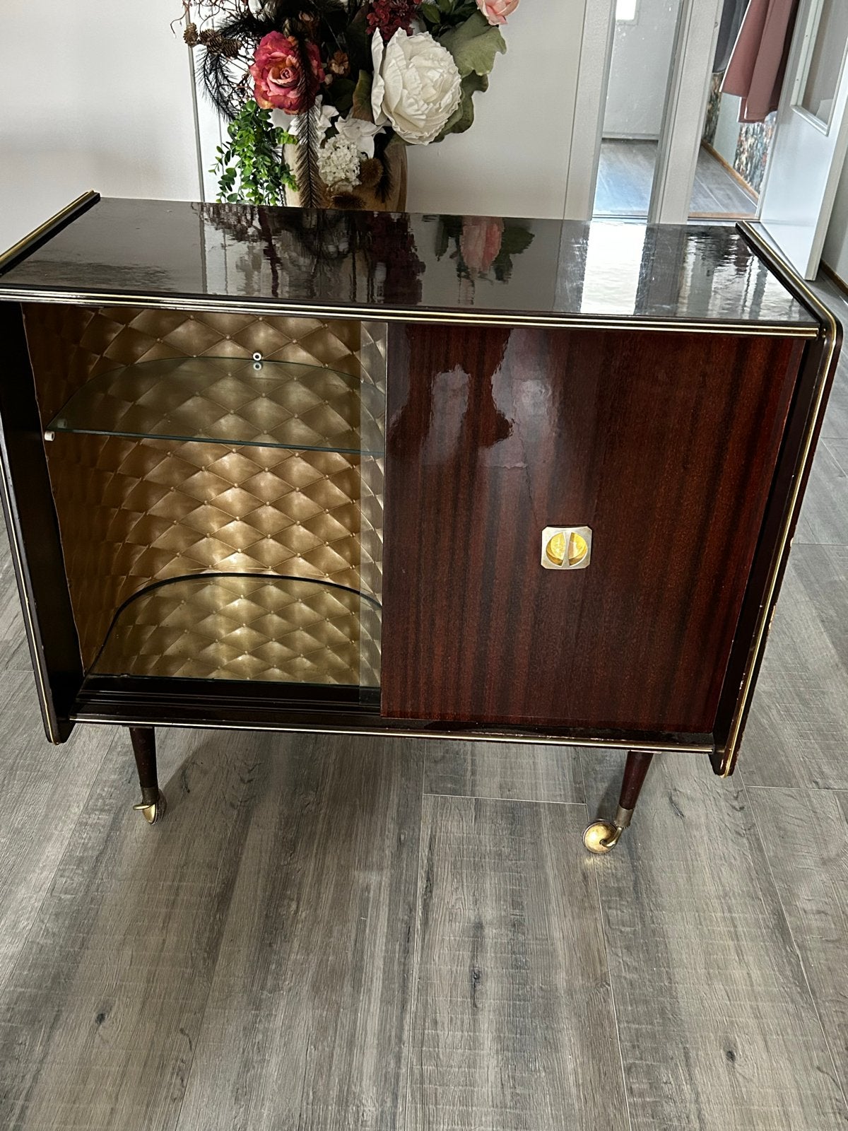 Vintage Cocktailkastje / Minibar met Gouden Details, Ophalen