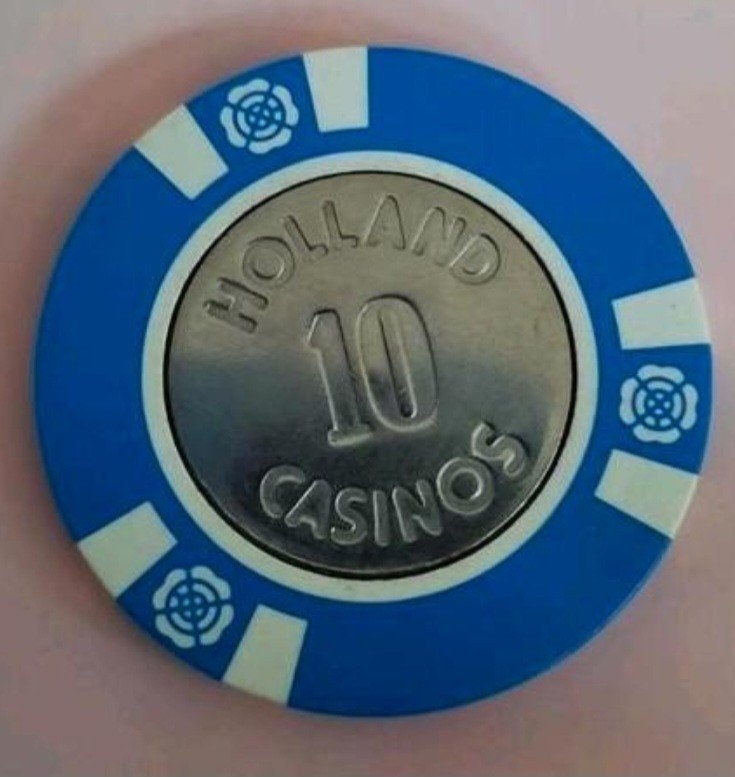 Holland Casinos 10 Gulden Chip - Blauw, Ophalen of Verzenden, Gebruikt