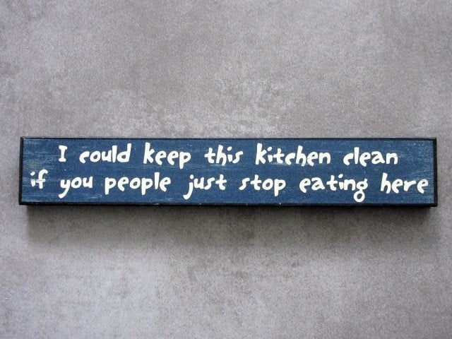 Leuke houten bordje met grappige engelse tekst - keuken, Ophalen of Verzenden