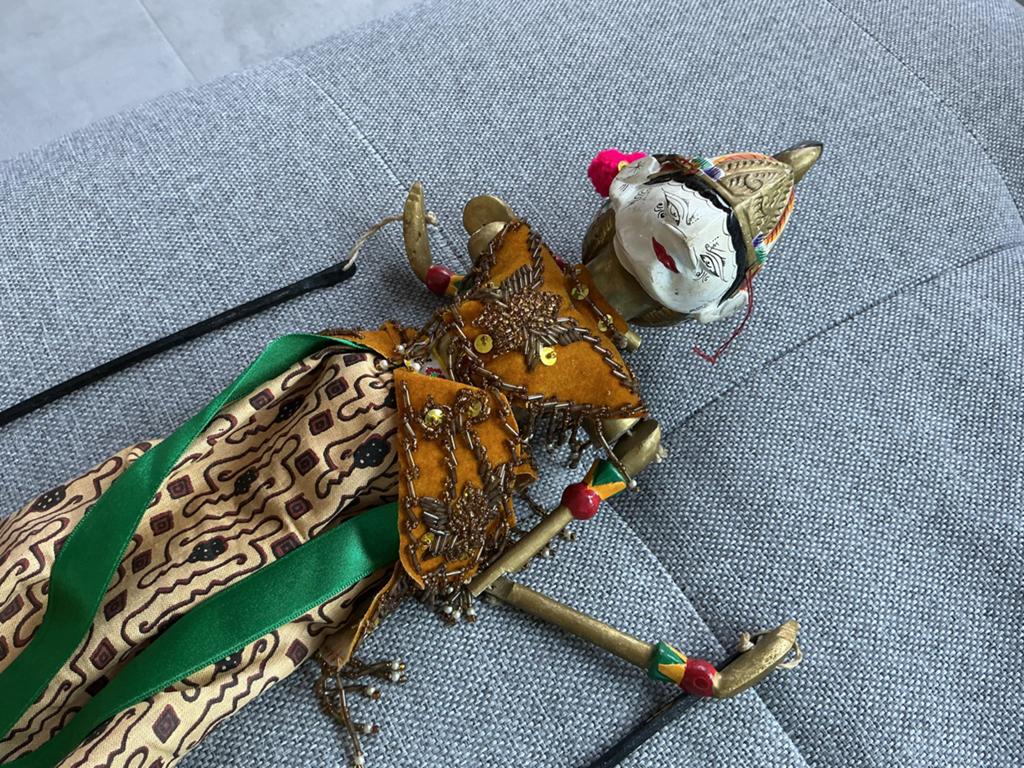 Vintage Wayang Golek pop - Indonesische stokpop, Ophalen of Verzenden, Gebruikt