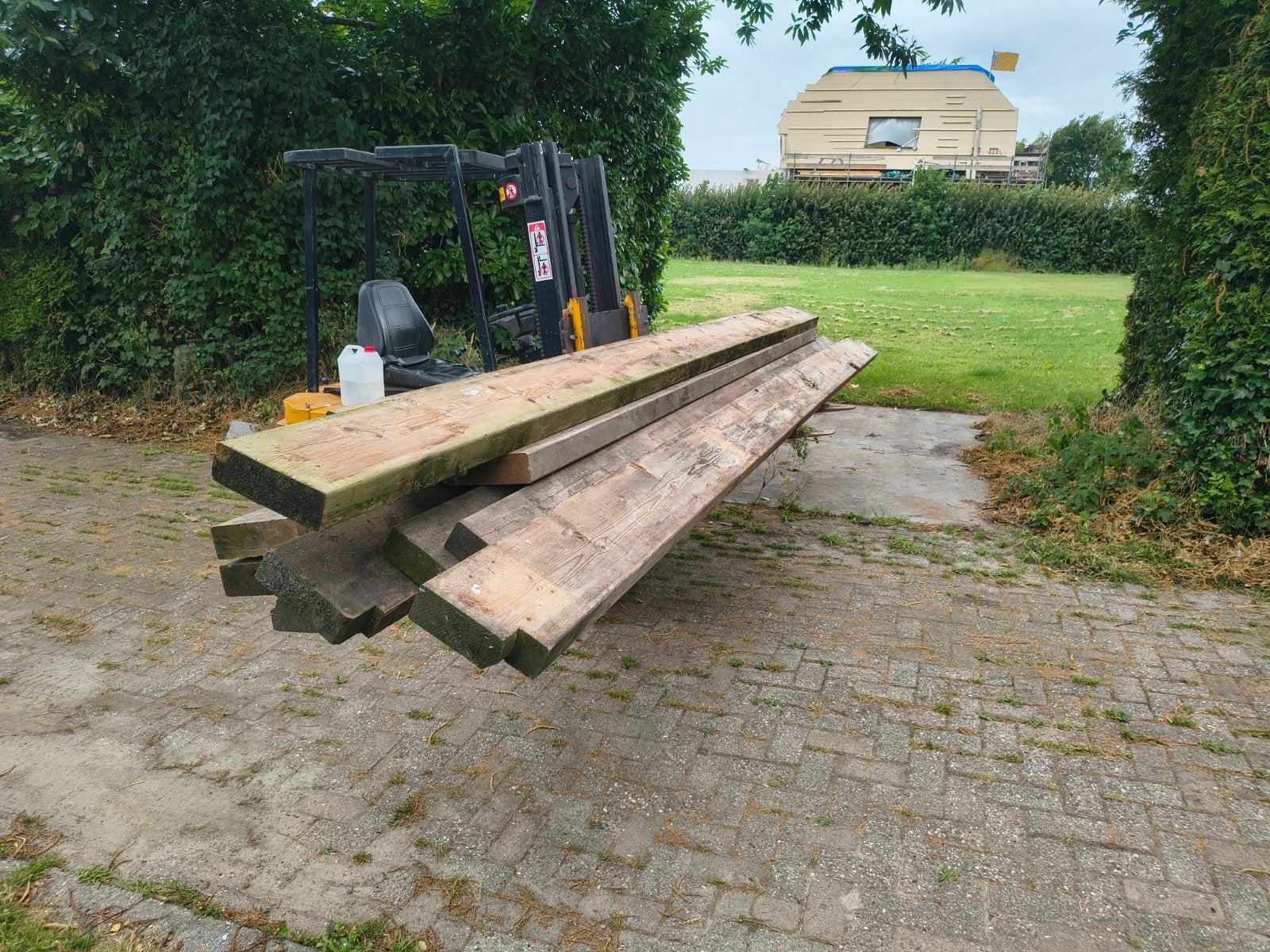 Partij vuren balken 22x7, Ophalen, Gebruikt, 250 cm of meer, Balken
