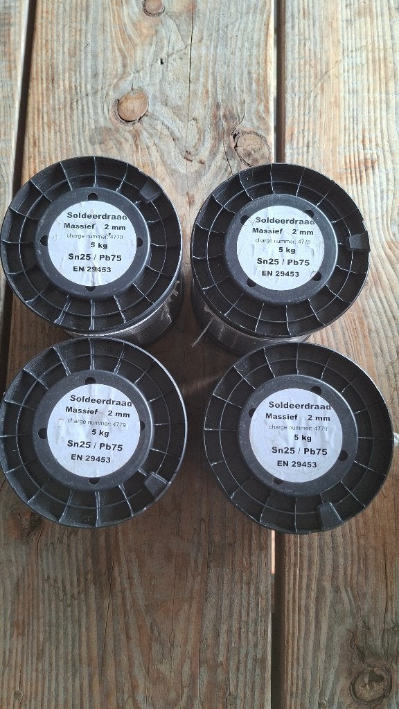 4 Rollen 2mm Massief soldeer tin Soldeerdraad 5 kilo. NIEUW!, ,, Nieuw, Ophalen of Verzenden, ,
