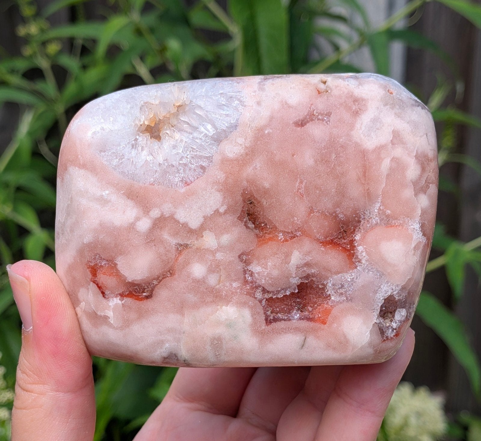Roze chalcedoon cutbase, Ophalen of Verzenden