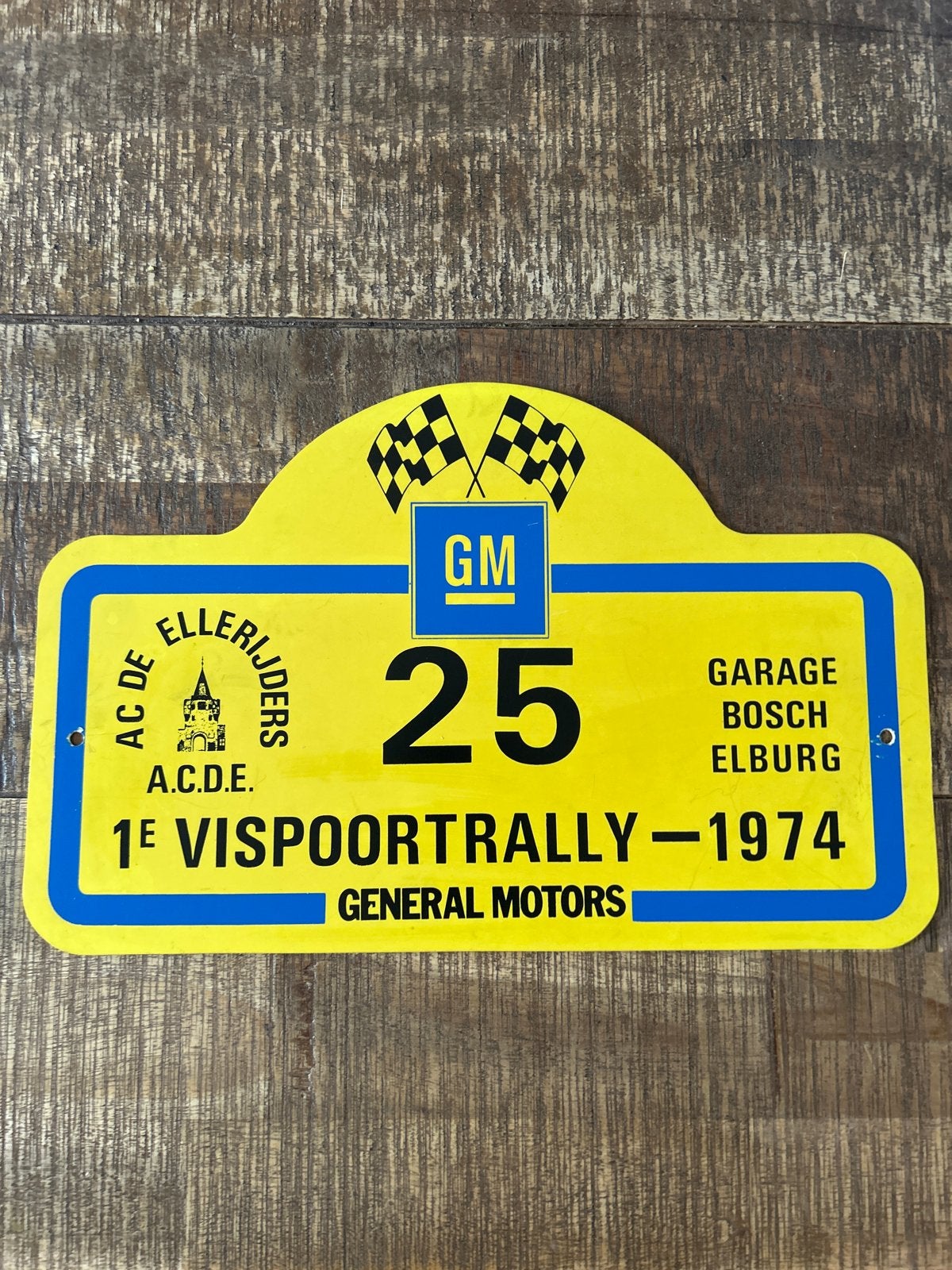 Vintage 1974 1e Vispoortrally Rallybord GM, Ophalen of Verzenden, Gebruikt, Auto's