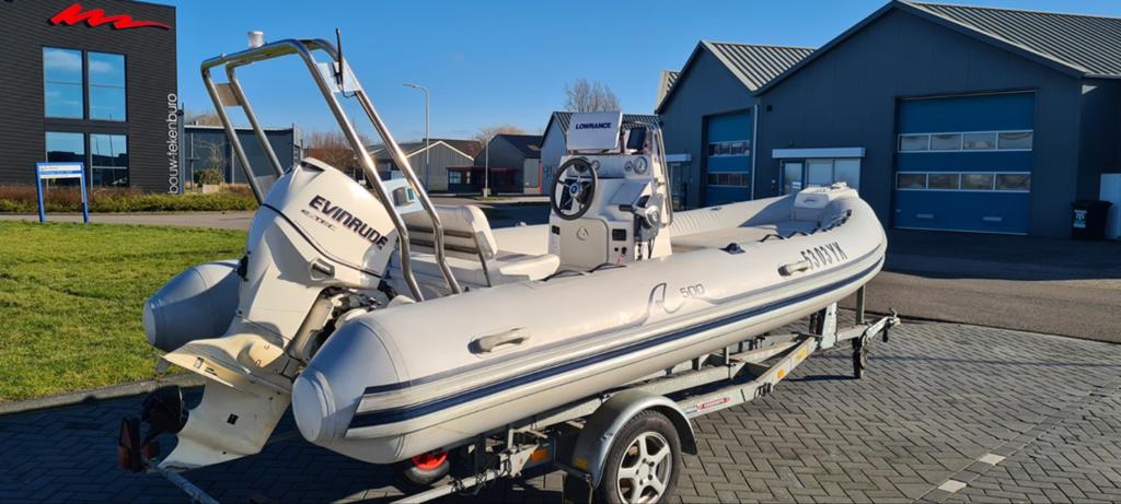 ☆Arimar 500 RIB met Evinrude 70 pk en trailer☆, Watersport en Boten, Rubberboten, Polyester/glasvezel, Gebruikt, Inclusief motor