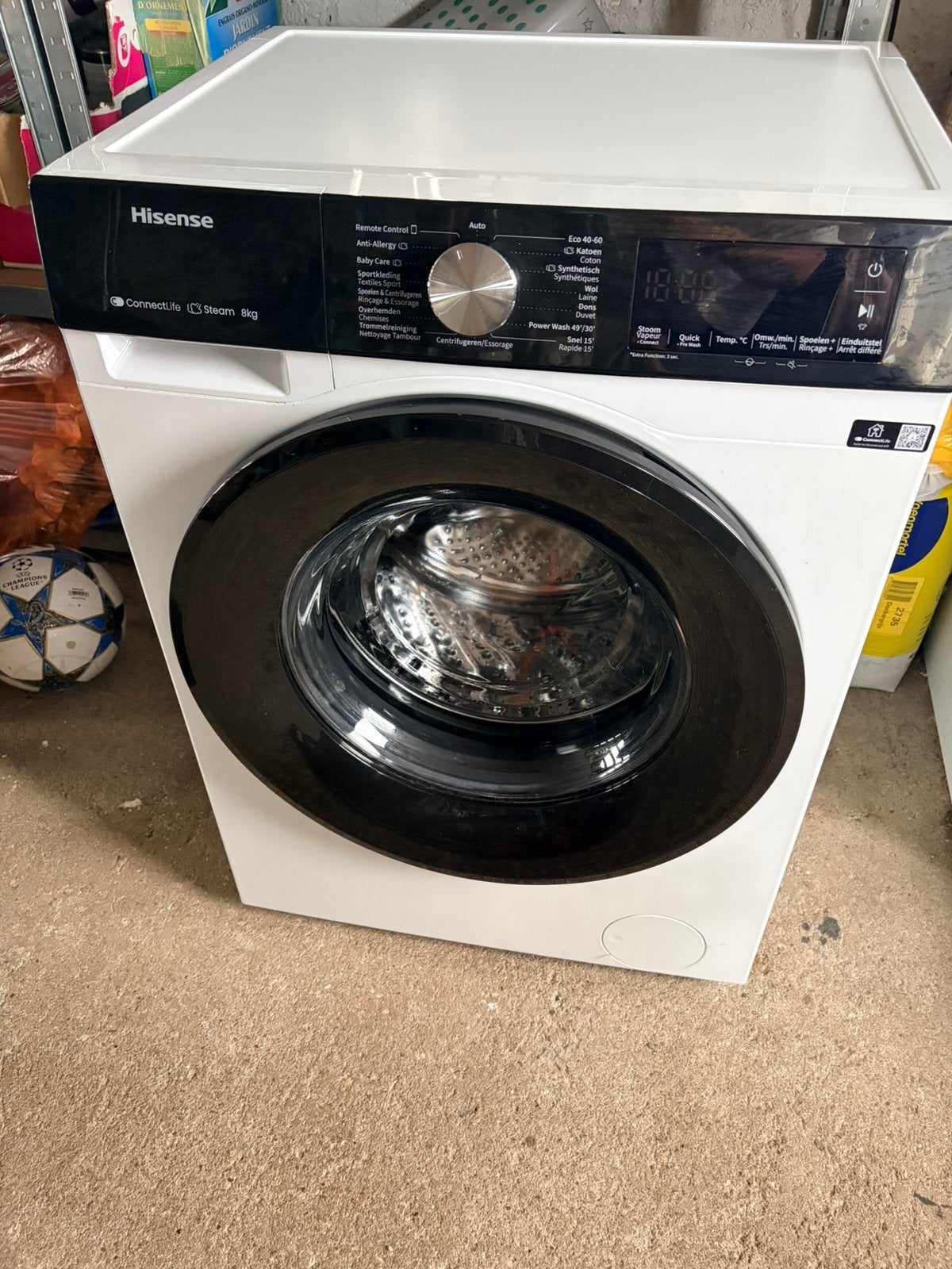 Hisense 3S serie / 8kg / Steam wash / 1400 toeren, Witgoed en Apparatuur, Wasmachines, Zo goed als nieuw, Voorlader, 8 tot 10 kg
