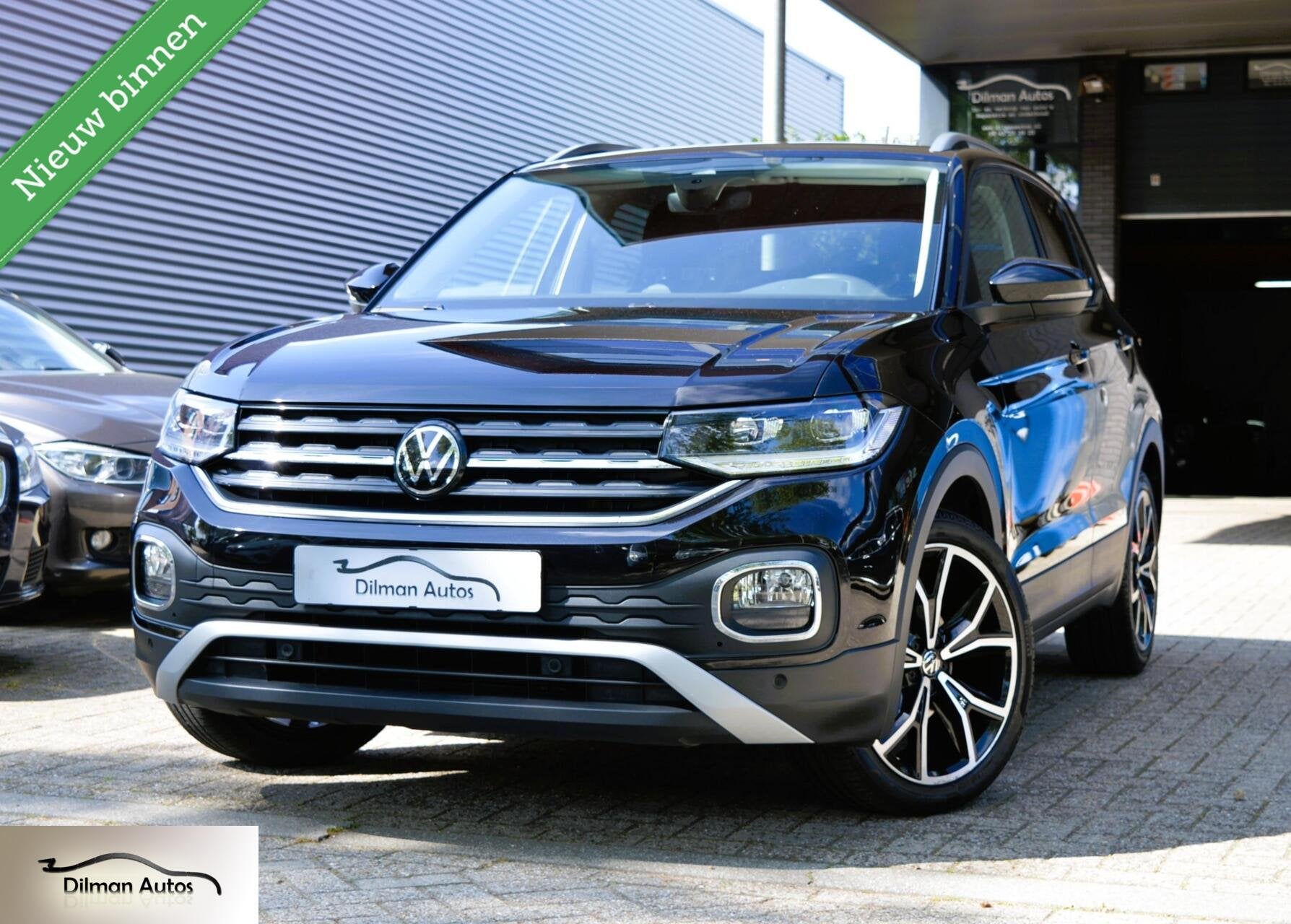 Volkswagen T-Cross 1.5 TSI Aut Style|Navi|Leder|Carplay|Pdc!, Auto's, T-Cross, Zwart, 4 cilinders, Leder en Stof