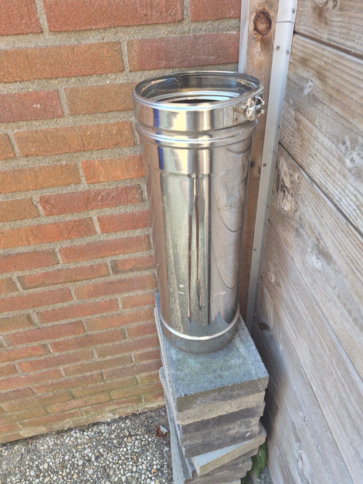 Roestvrijstalen dubbelwandige kachelpijp, 50 cm, Ophalen, Zo goed als nieuw, Overige soorten