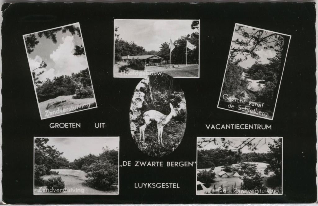 Luyksgestel 6 luik Gr uit Vacantiecentrum De ZwarteBergen, Verzenden, 1960 tot 1980, Gelopen, Noord-Brabant