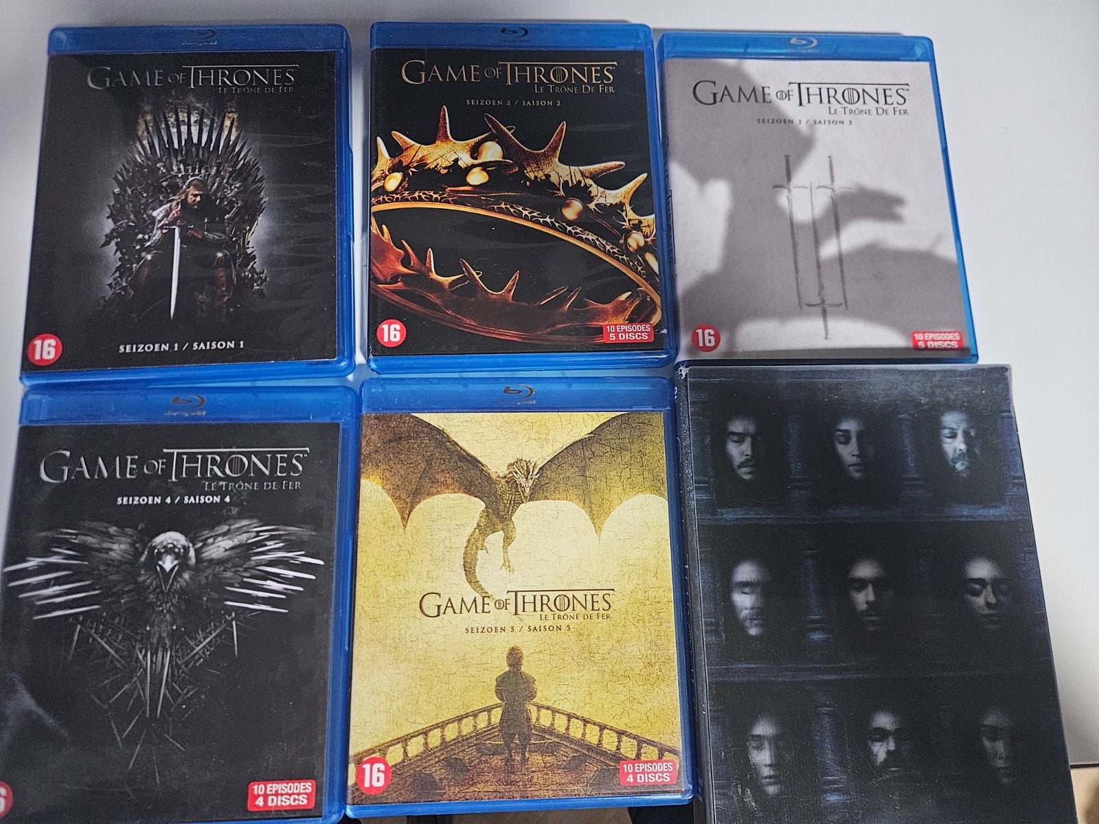 Game of Thrones Seizoen 1-6 (S1-5 Blu-ray, S6 DVD), Vanaf 16 jaar, Ophalen of Verzenden, Seizoen 1, Gebruikt