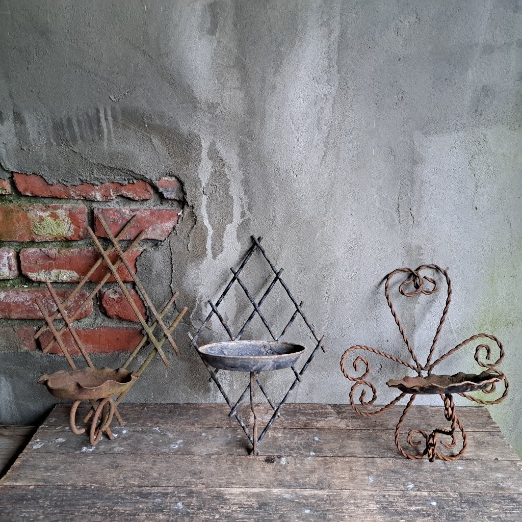 1xOude brocante metalen wandkandelaar muurkandelaar *Etage3*, Gebruikt, ., Ophalen of Verzenden, .