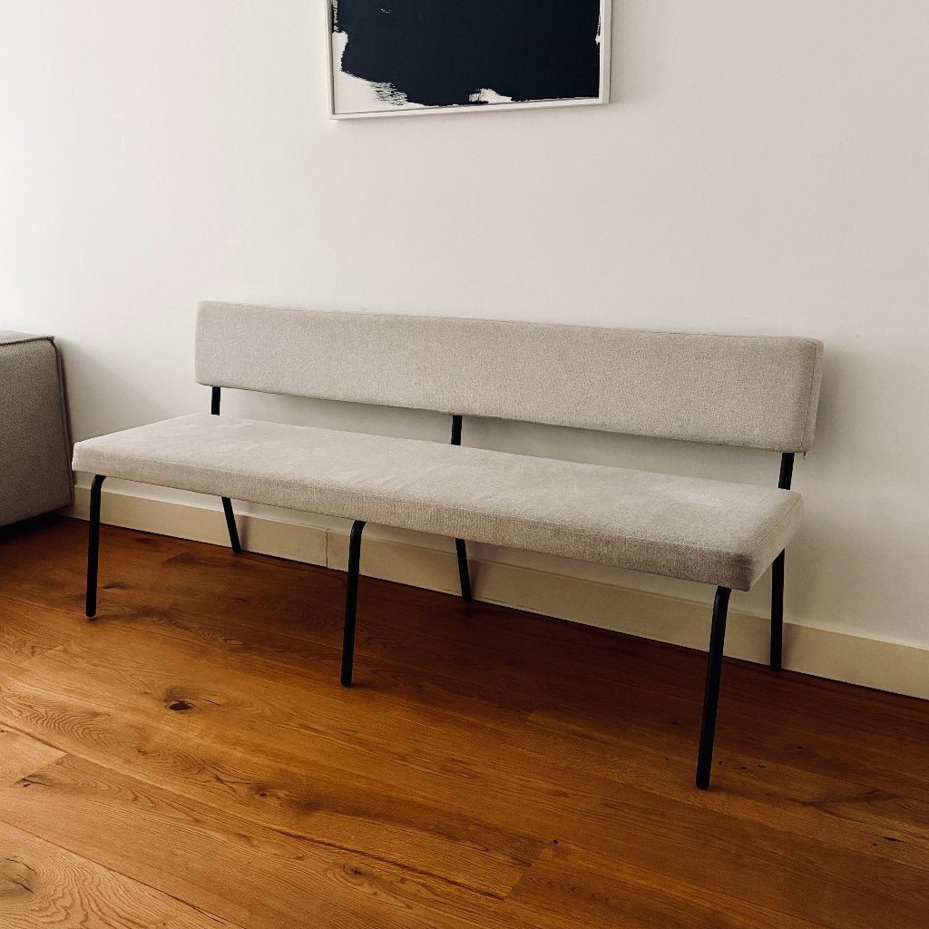 Scandinavische eetkamerbank Espen beige 2m, Ophalen, Minder dan 75 cm, 150 tot 200 cm, Scandinavisch