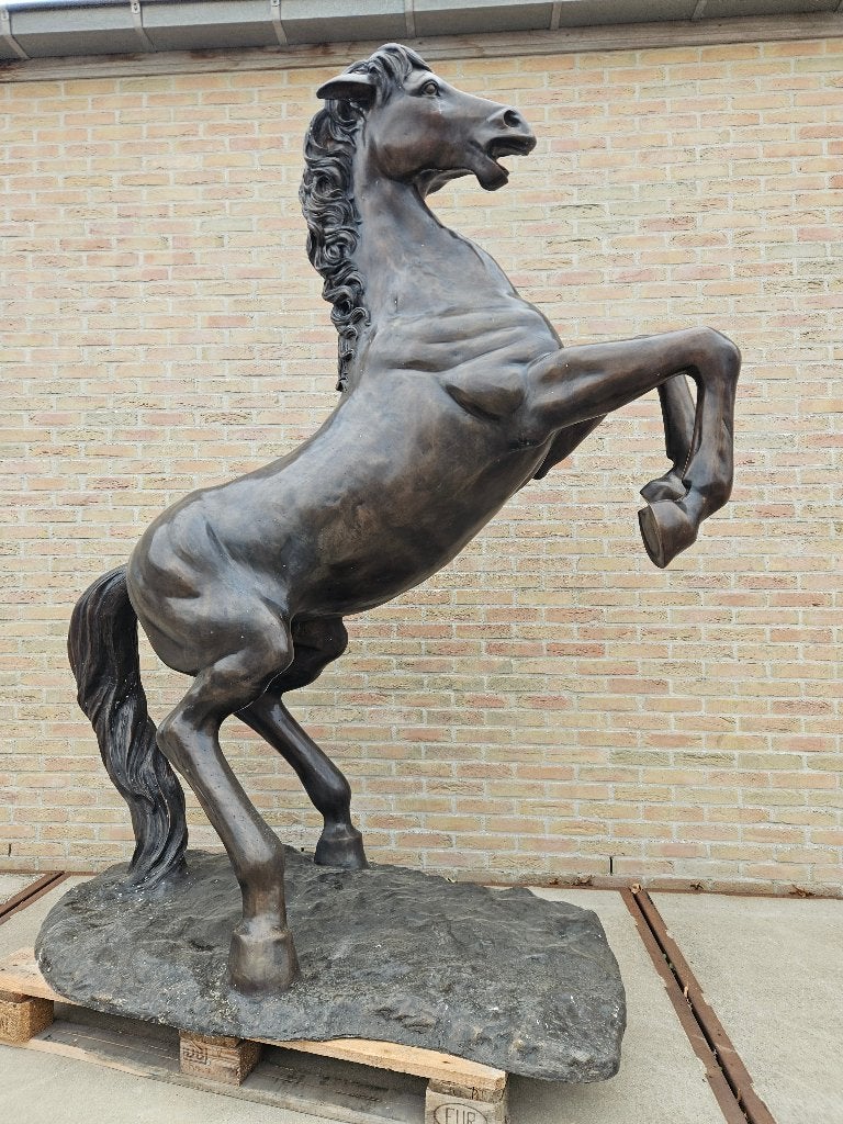BRONZEN LEVENSGROOT PAARD AAN SPOTPRIJS 2,25 M HOOG TOPBRONS, Ophalen of Verzenden, Nieuw, Overige materialen, Dierenbeeld