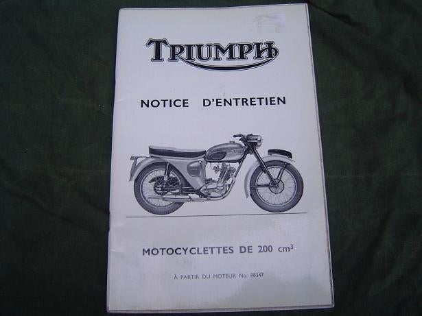 Triumph 200cc Tiger Cub Sport Cub notice d'entretien, Ophalen of Verzenden, Triumph