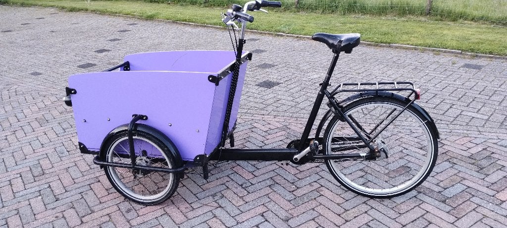 Babboe big paarse (!) bakfiets 5 versnellingen, Ophalen, Gebruikt, 4 kinderen of meer, Overige merken