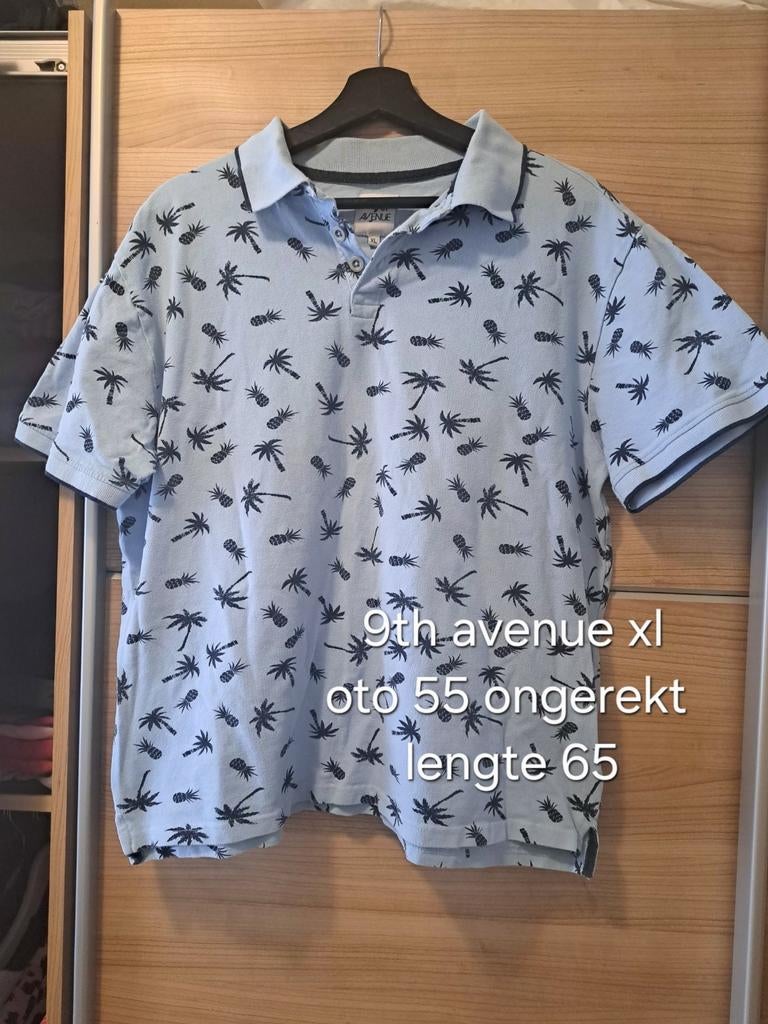 9th avenue polo xl blauw met ananas en palmbomen, Blauw, Maat 56/58 (XL), Ophalen of Verzenden, 9th Avenue