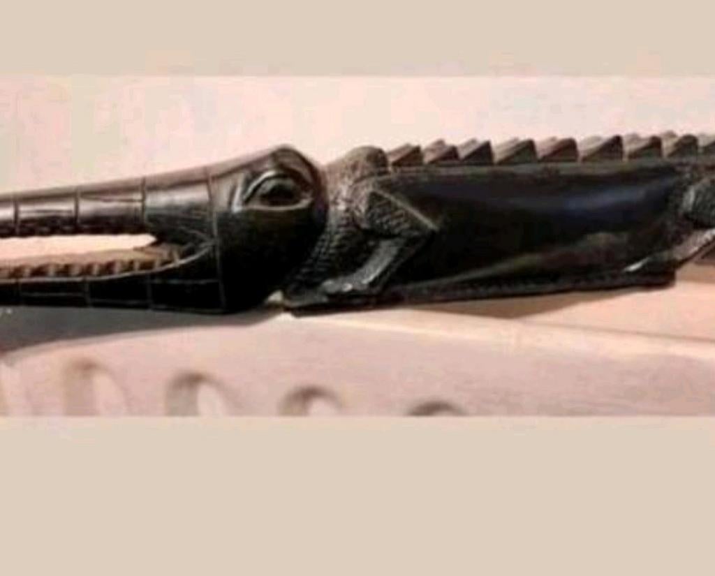 Houten krokodil beeld - Handgesneden decoratie, Ophalen of Verzenden