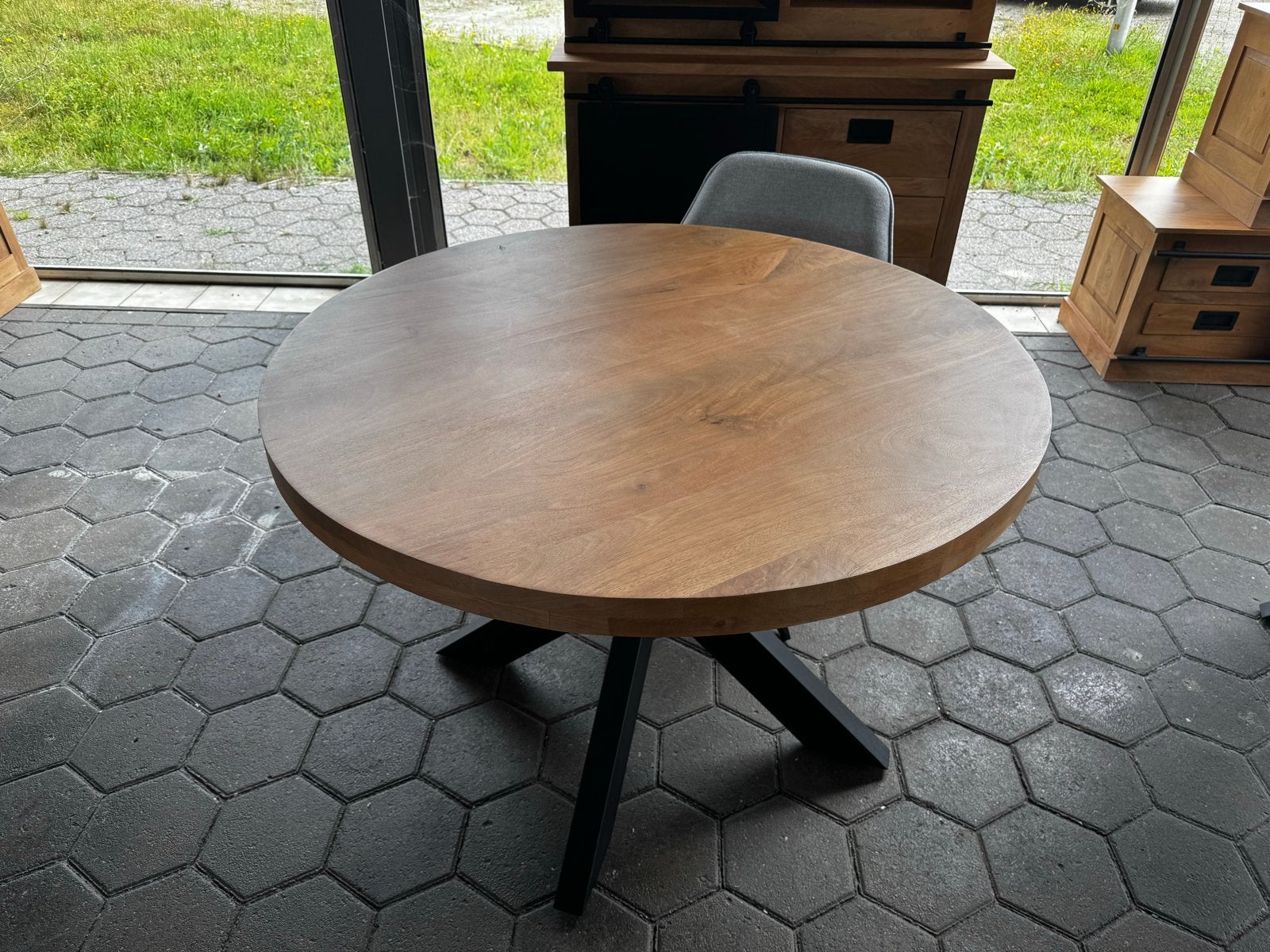 Ronde mango houten tafels 110 cm & 130 cm, Huis en Inrichting, Tafels | Eettafels, Ophalen, Nieuw, Rond, 100 tot 150 cm