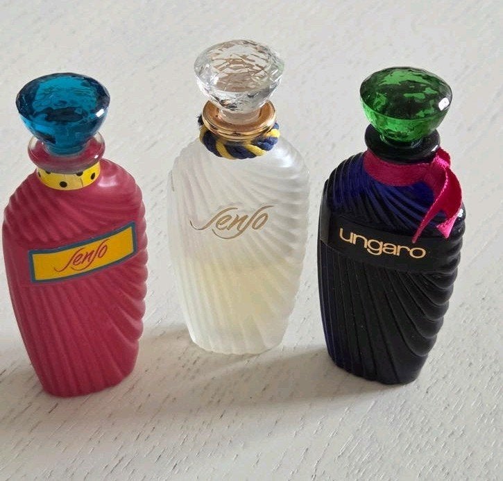 3 prachtige flesjes van Emanuel Ungaro., Ophalen of Verzenden, Zo goed als nieuw, Miniatuur, Gevuld